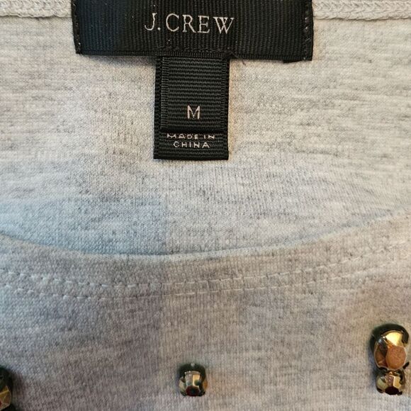 J. Crew Jeweled Dolman Top in Grey (Size: M) - Picture 3 of 5